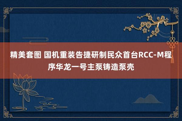 精美套图 国机重装告捷研制民众首台RCC-M程序华龙一号主泵铸造泵壳