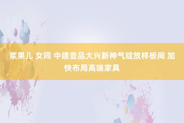 浆果儿 女同 中建壹品大兴新神气绽放样板间 加快布局高端家具