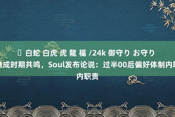 ✨白蛇 白虎 虎 龍 福 /24k 御守り お守り 求稳成时期共鸣，Soul发布论说：过半00后偏好体制内职责