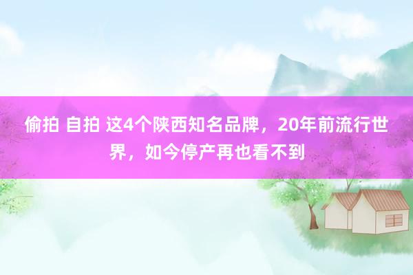 偷拍 自拍 这4个陕西知名品牌，20年前流行世界，如今停产再也看不到