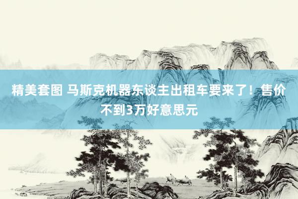 精美套图 马斯克机器东谈主出租车要来了！售价不到3万好意思元