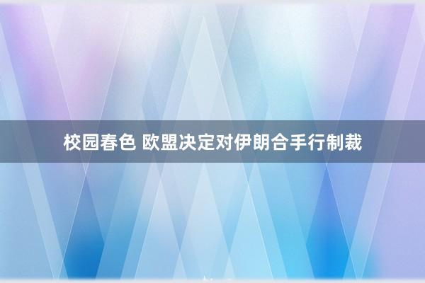 校园春色 欧盟决定对伊朗合手行制裁