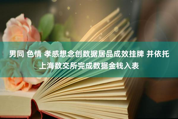 男同 色情 孝感想念创数据居品成效挂牌 并依托上海数交所完成数据金钱入表