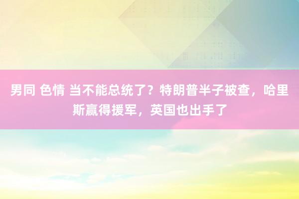 男同 色情 当不能总统了？特朗普半子被查，哈里斯赢得援军，英国也出手了