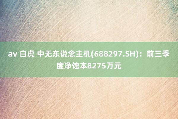 av 白虎 中无东说念主机(688297.SH)：前三季度净蚀本8275万元