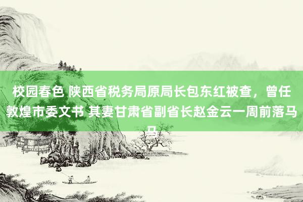 校园春色 陕西省税务局原局长包东红被查，曾任敦煌市委文书 其妻甘肃省副省长赵金云一周前落马