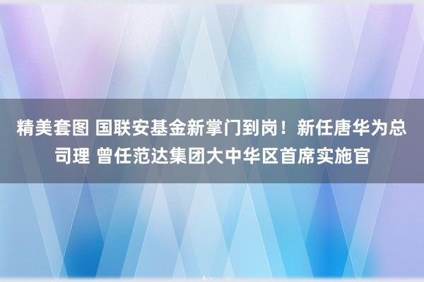 精美套图 国联安基金新掌门到岗！新任唐华为总司理 曾任范达集团大中华区首席实施官