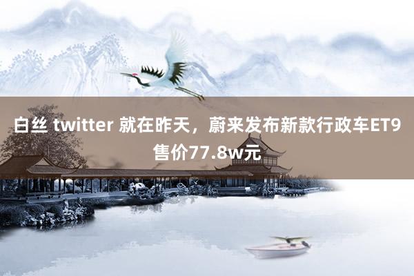 白丝 twitter 就在昨天，蔚来发布新款行政车ET9售价77.8w元