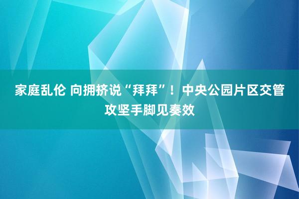 家庭乱伦 向拥挤说“拜拜”！中央公园片区交管攻坚手脚见奏效