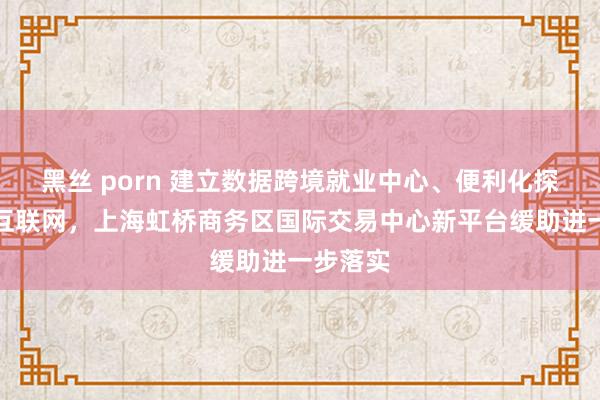 黑丝 porn 建立数据跨境就业中心、便利化探访国际互联网，上海虹桥商务区国际交易中心新平台缓助进一步落实