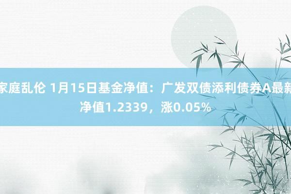 家庭乱伦 1月15日基金净值：广发双债添利债券A最新净值1.2339，涨0.05%